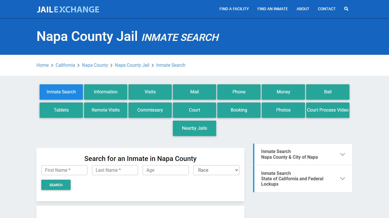 Napa County Jail, CA Inmate Search: Roster & Mugshots