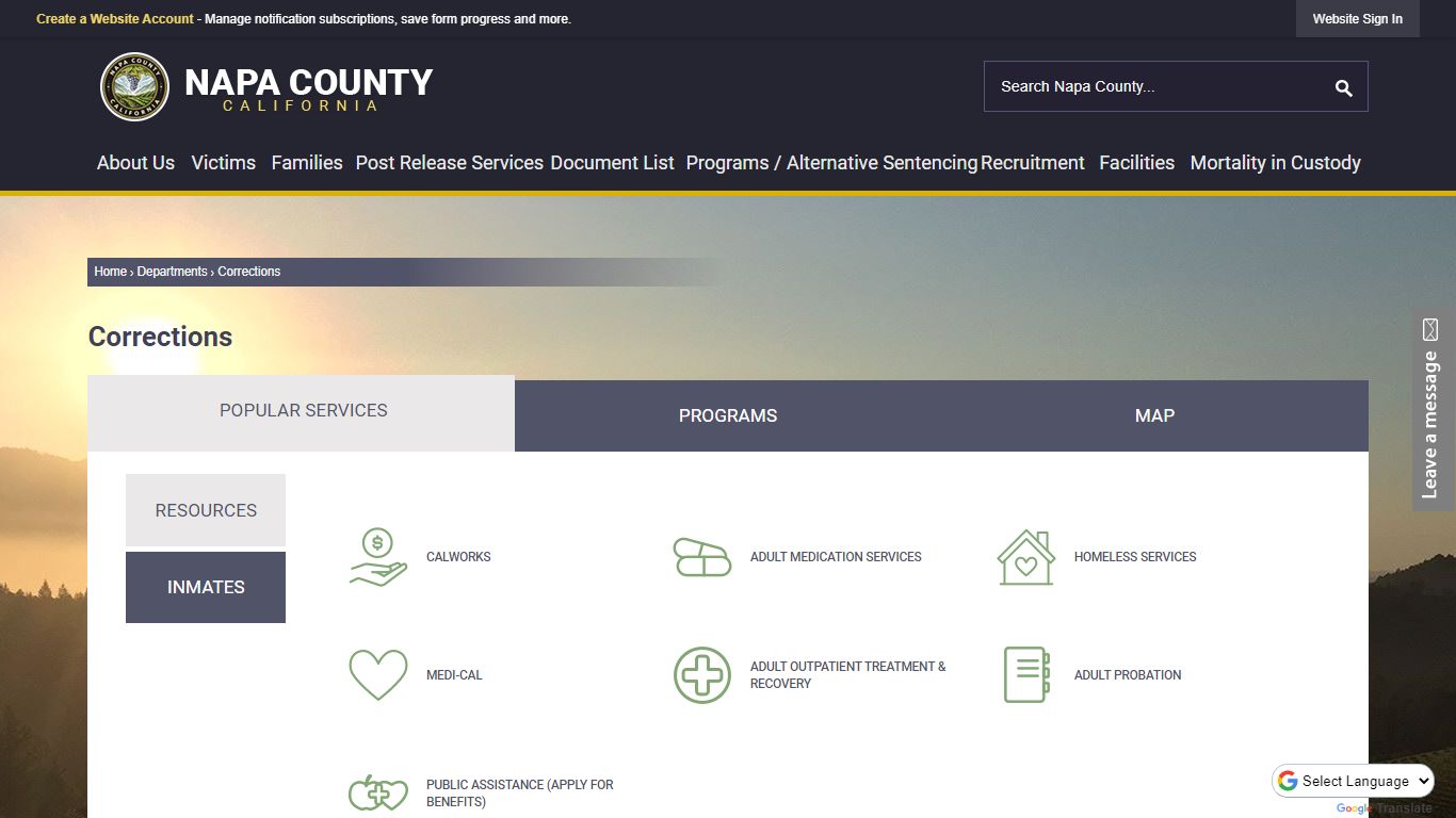 Corrections | Napa County, CA