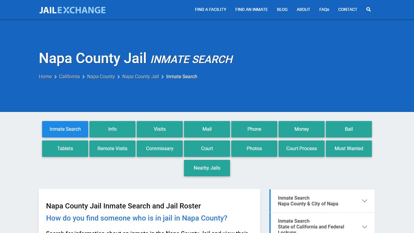 Inmate Search: Roster & Mugshots - Napa County Jail, CA